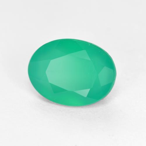 1.03 ct Green Agate Stone, Natural Agate in Oval Facet Shape for Sale