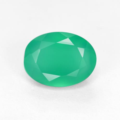 Cool Green Agate Gem - 1.2ct Oval Facet (ID: 553685)