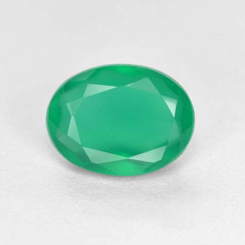 Jade Green Агат Камень - 1ct Фасетный Овал (ID: 553689)