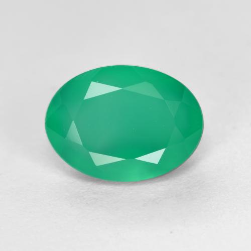 Jade Green Агат Камень - 1.2ct Фасетный Овал (ID: 553690)