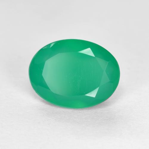 1.04 ct Green Agate Stone, Natural Agate in Oval Facet Shape for Sale