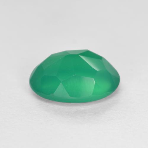 Agate Gemstone in 8 x 6 mm (calibrated) Size for Sale, Agate Stone in Medium Green Color
