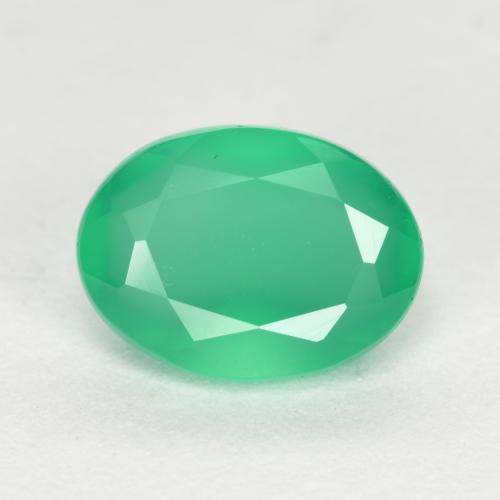 Medium Green Agate Gem - 1.2ct Oval Facet (ID: 554112)