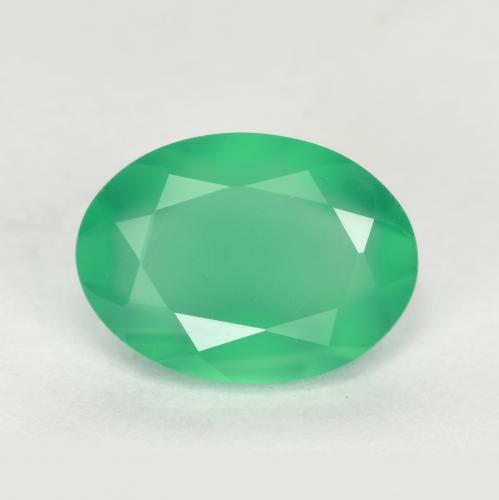 Medium Green Агат Камень - 1ct Фасетный Овал (ID: 554113)
