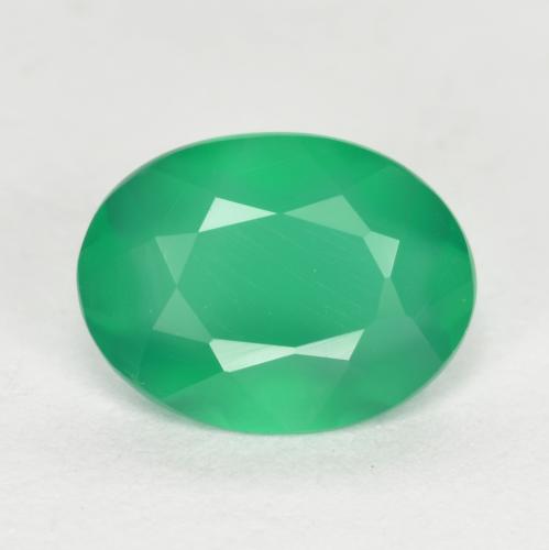 1.04 ct Green Agate Gemstone, Agate Gem in Oval Facet Shape for Sale.