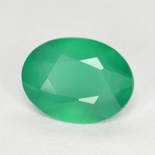 1.04 ct Green Agate Stone, Natural Agate in Oval Facet Shape for Sale