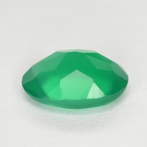 Agate Gemstone in 8 x 6 mm (calibrated) Size for Sale, Agate Stone in Medium Green Color