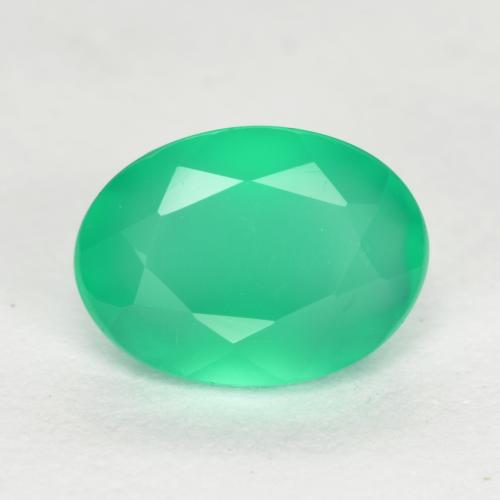 Verde intenso Ágata Gema - 1.2ct Forma ovalada (ID: 554117)