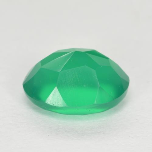 Agate Gemstone in 7.7 x 6 mm Size for Sale, Agate Stone in Medium Green Color
