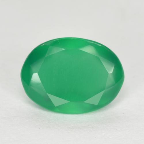 Warm Green Agata Gem - 0.9ct Ovale sfaccettato (ID: 554120)