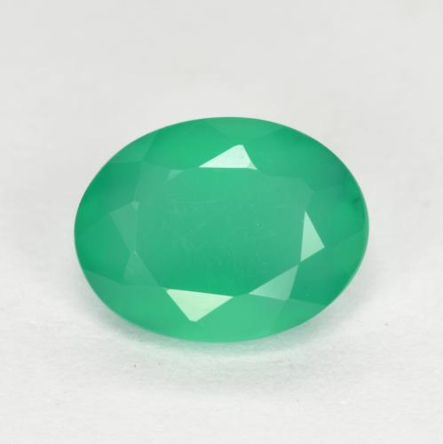 Light Basil Green Агат Камень - 1ct Фасетный Овал (ID: 554121)