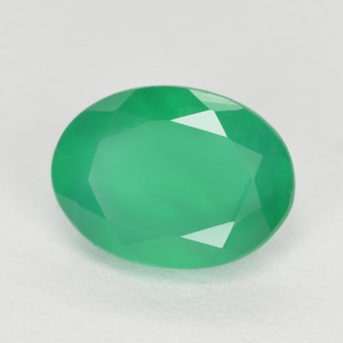 1.15 ct Green Agate Stone, Natural Agate in Oval Facet Shape for Sale