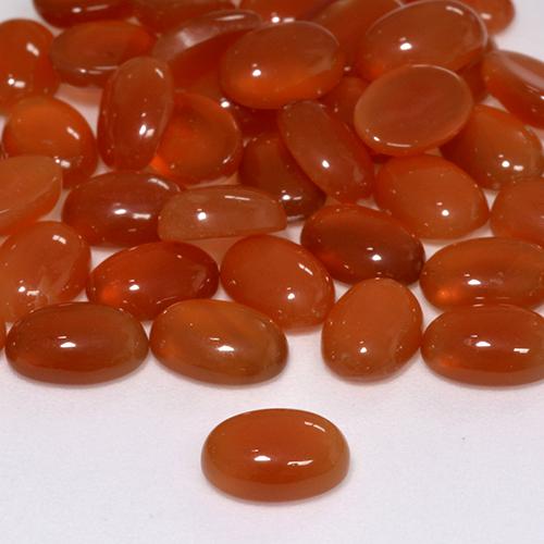 0.63 ct Red Agate Gemstone, Agate Gem in Oval Cabochon Shape for Sale.