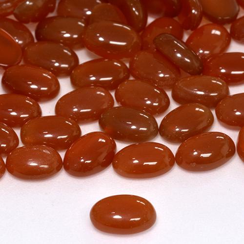 3.90 ctw Red Agate Gemstones, Agate Gems in Oval Cabochon Shape for Sale.