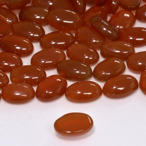 Agate Gemstones in 7 x 5 mm (calibrated) Size for Sale, Agate Stones in Fire Red Color