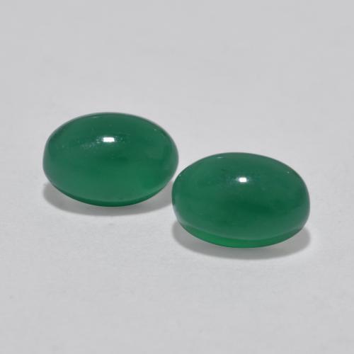 Forest Green Agate Gem - 0.5ct Oval Cabochon (ID: 566990)