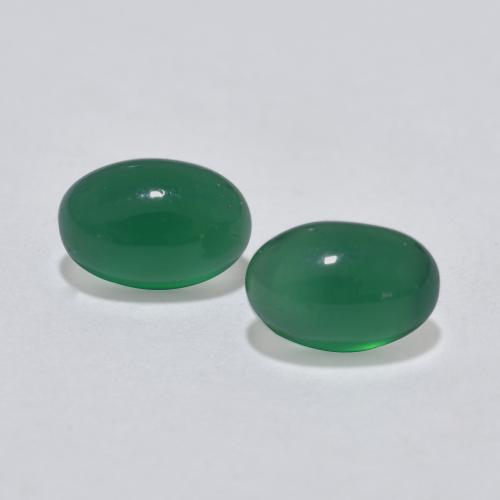 Medium Deep Green Агат Камень - 0.5ct Овал Кабошон (ID: 566995)