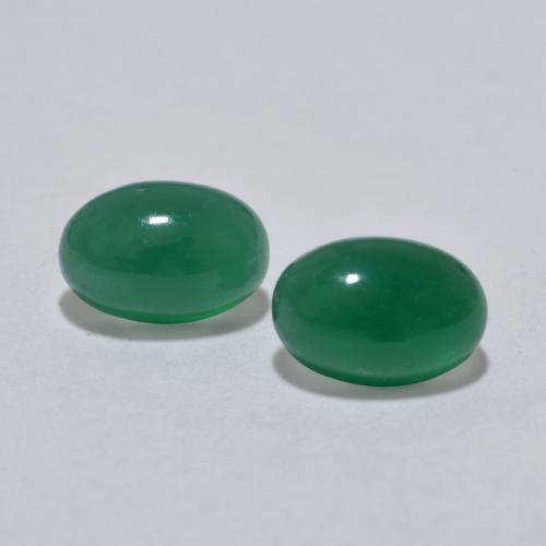 Forest Green Agate Gem - 0.5ct Oval Cabochon (ID: 566996)