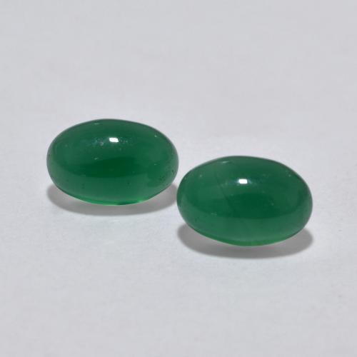 Forest Green Agate Gem - 0.4ct Oval Cabochon (ID: 566997)