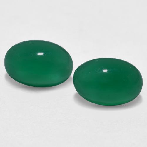 Травянисто-зелёный Агат Камень - 0.5ct Овал Кабошон (ID: 567242)