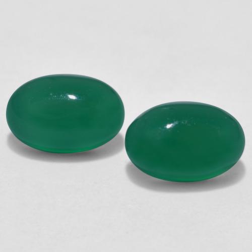 Medium Green Agate Gem - 0.6ct Oval Cabochon (ID: 567246)