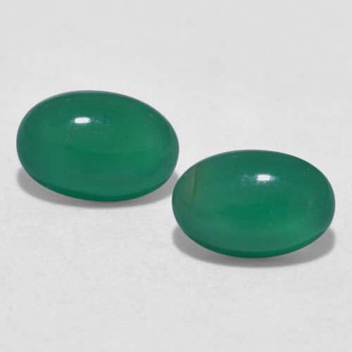 Medium Green Agate Gem - 0.5ct Oval Cabochon (ID: 567247)