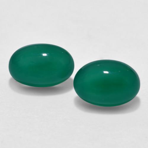 Medium Green Агат Камень - 0.7ct Овал Кабошон (ID: 567250)