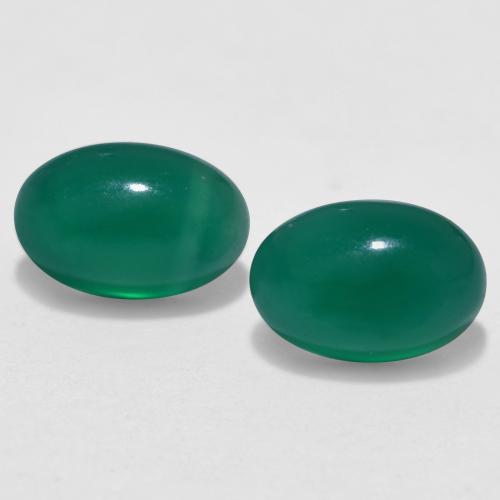 Medium Green Agate Gem - 0.6ct Oval Cabochon (ID: 567251)