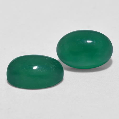 1.15 ctw Green Agate Stones, Natural Agate in Oval Cabochon Shape for Sale
