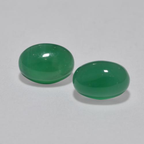 Medium Green Agate Gem - 0.6ct Oval Cabochon (ID: 567718)