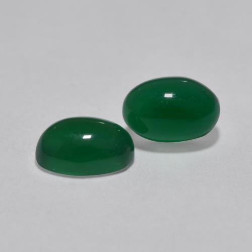 1.19 ctw Green Agate Stones, Natural Agate in Oval Cabochon Shape for Sale