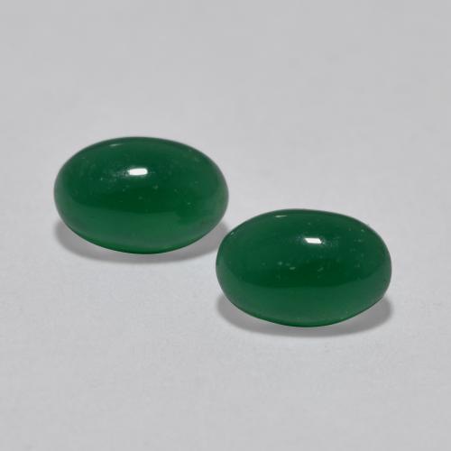 Medium Green Agate Gem - 0.5ct Oval Cabochon (ID: 567721)