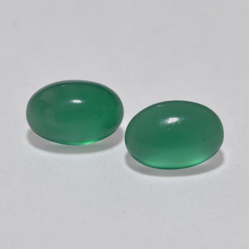 Medium Green Agate Gem - 0.6ct Oval Cabochon (ID: 567722)