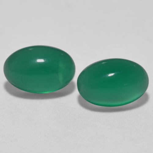 Medium Green Agate Gem - 0.5ct Oval Cabochon (ID: 567723)