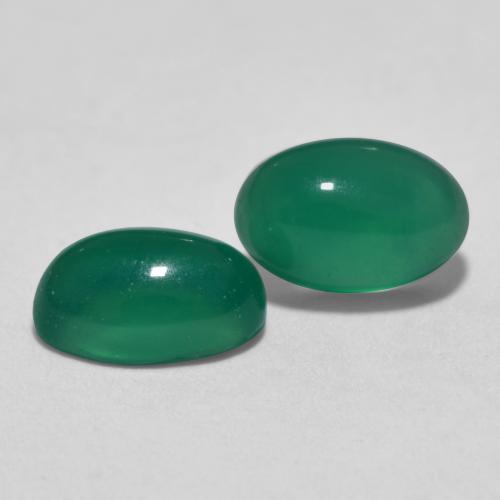1.05 ctw Green Agate Stones, Natural Agate in Oval Cabochon Shape for Sale