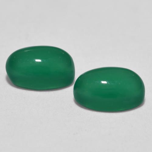 Agate Gemstones in 6 x 4 mm (calibrated) Size for Sale, Agate Stones in Warm Green Color