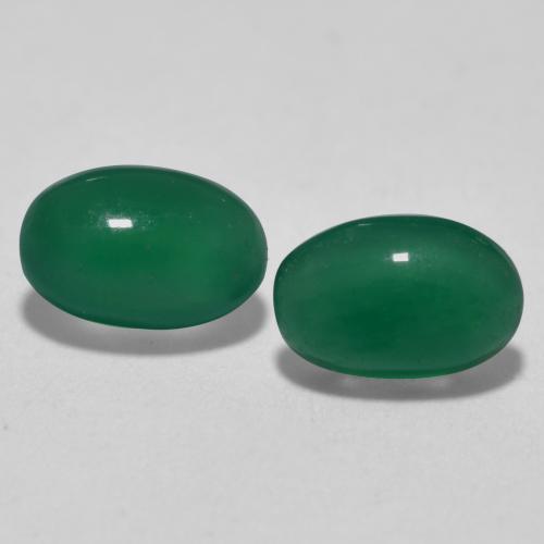 Medium Green Агат Камень - 0.4ct Овал Кабошон (ID: 567725)