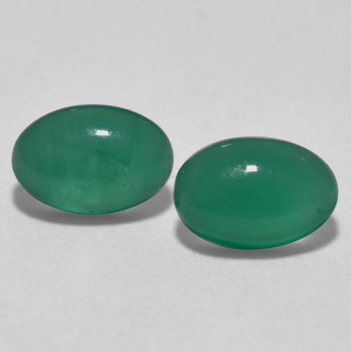 Medium Green Agate Gem - 0.5ct Oval Cabochon (ID: 567726)