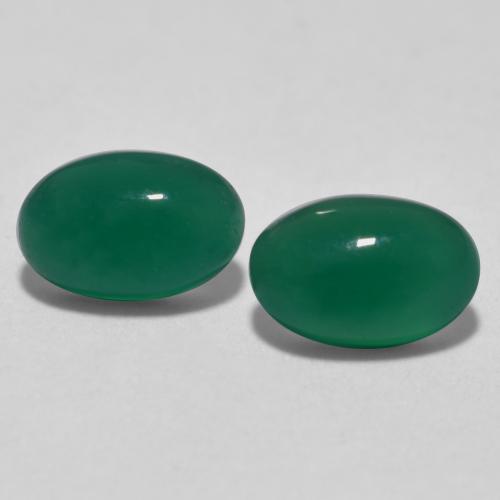 Forest Green Agate Gem - 0.5ct Oval Cabochon (ID: 567727)