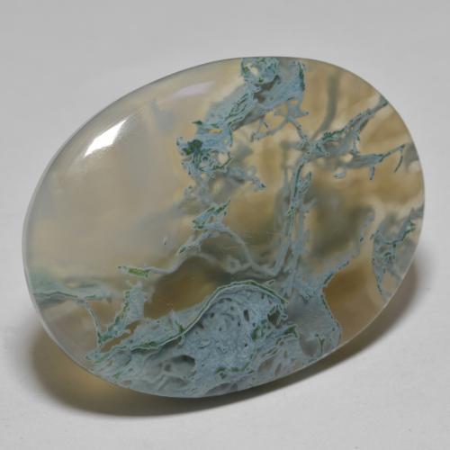 30.79 ct Multicolor Agate Stone, Natural Agate in Oval Cabochon Shape for Sale