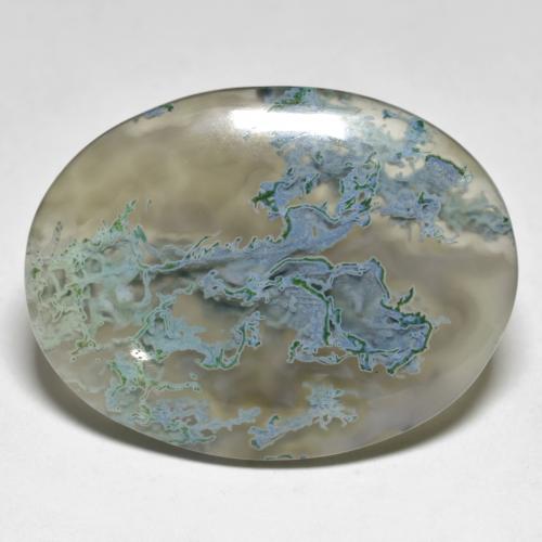 25.69 ct Multicolor Agate Gemstone, Agate Gem in Oval Cabochon Shape for Sale.