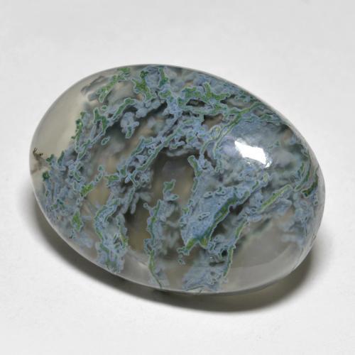 Mehrfarbig Achat Edelstein - 16.8ct Oval Cabochon (ID: 591529)