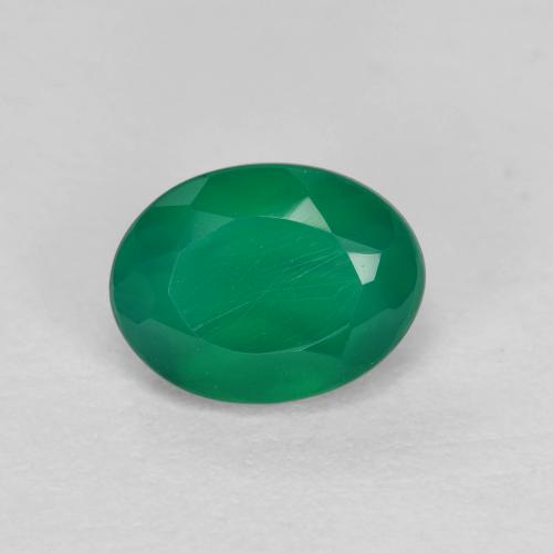 1.04 ct Green Agate Gemstone, Agate Gem in Oval Facet Shape for Sale.