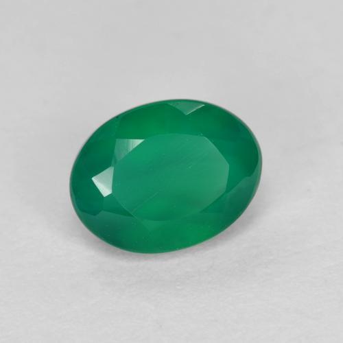 1.04 ct Green Agate Stone, Natural Agate in Oval Facet Shape for Sale