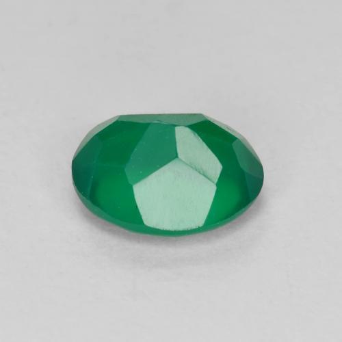 Agate Gemstone in 7.4 x 5.6 mm Size for Sale, Agate Stone in Warm Green Color