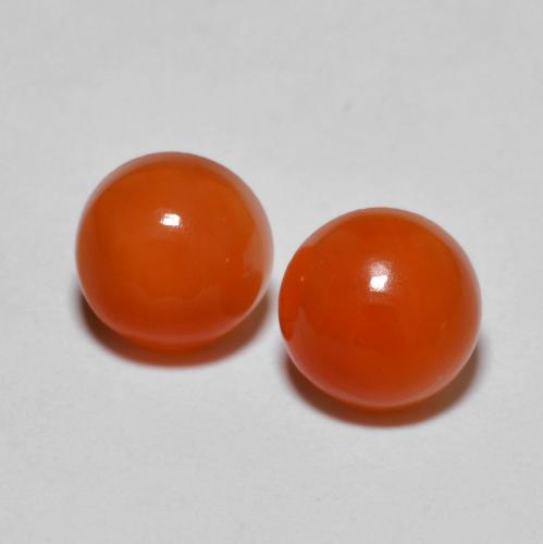Medium Orange Agate Gem - 1.5ct Round Cabochon (ID: 605574)