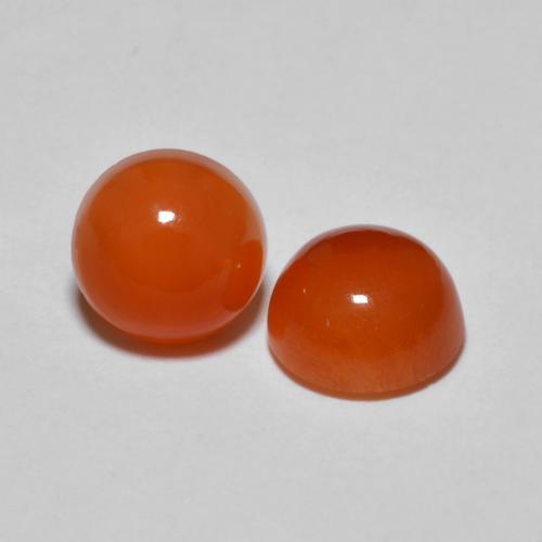 2.90 ctw Orange Agate Stones, Natural Agate in Round Cabochon Shape for Sale