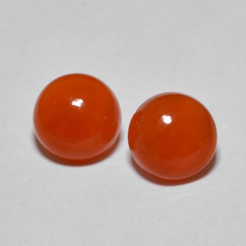 Amber Orange Agate Gem - 1.3ct Round Cabochon (ID: 605576)