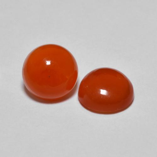 2.51 ctw Orange Agate Stones, Natural Agate in Round Cabochon Shape for Sale