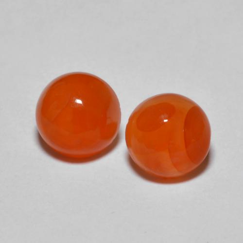 Warm Orange Agate Gem - 0.9ct Round Cabochon (ID: 605583)